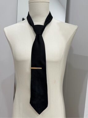 Vintage Nina Ricci Designer Gold Tone Textured Tie Clip Bar Signed Germany Men’s